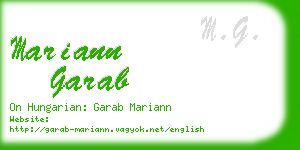 mariann garab business card